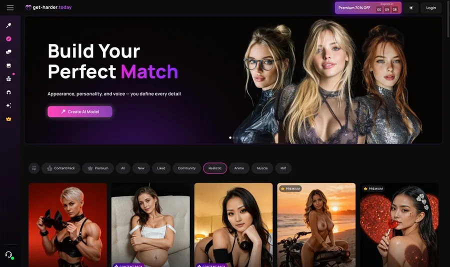 Get-Harder interface screenshot