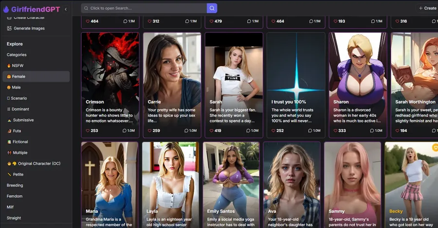 Girlfriend GPT interface screenshot