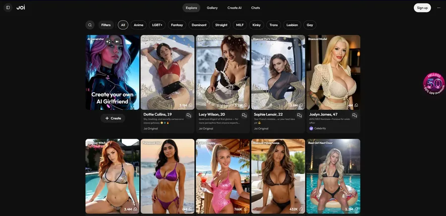 Joi AI interface screenshot
